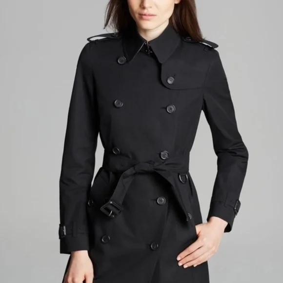 Burberry brit double breasted trench coat 8 mid length - Picture 1 of 15